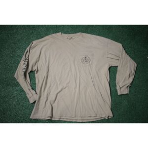 Salt Life Long Sleeve Graphic Tee Men's 2XL Beige Skull Fishing Shirt